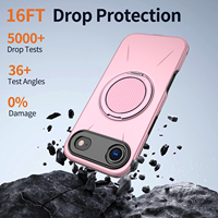 Coque de téléphone portable magnétique antichoc de luxe avec protection à 360° °   Support de Bague pour iPhone Air 17 Pro Max 16 Plus