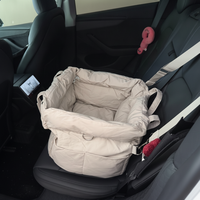 Lit de voiture portable pour animaux de compagnie, sac de transport pour chien, siège de voiture en cuir imperméable, lavable, amovible, lit de couchage quatre saisons pour animaux de compagnie