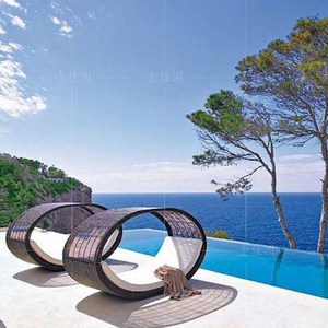 Cama redonda para exteriores, para patio, balcón, piscina, sofá cama de exterior, tumbona de <span class=keywords><strong>playa</strong></span>, silla mecedora, para guardería - Product Image 2