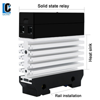 Relais statique monophasé LCTC 80A avec dissipateur thermique, montage sur rail DIN, relais mince, DC vers AC, AC vers AC, DC vers DC, relais à passage par zéro, taille miniature