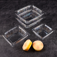 Contenants d'emballage en plastique transparent jetables personnalisés en gros pour hamburgers, pizzas, pains, gâteaux, boîtes de pâtisserie en PET avec gaufrage