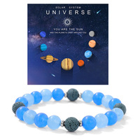 Ensemble de bracelets en pierre de lave véritable, perles de pierres précieuses, bijoux ajustables en pierre naturelle, vente en gros, bracelets personnalisés pour femmes