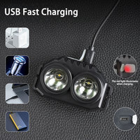 Lampe frontale rechargeable TAIKOO avec bande élastique réglable, lampe frontale haute luminosité avec port USB