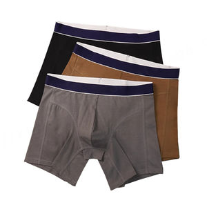 Bóxer de pierna larga para hombre al por mayor, calzoncillos cortos de algodón transpirables sólidos para hombre, ropa interior para hombre, algodón de alta calidad - Product Image 2