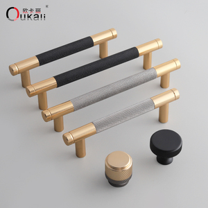 Oukali moderno semplice commercio all'ingrosso mobile maniglia camera da letto manopola zigrinato in alluminio armadio argento maniglie - Product Image 4