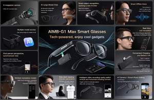 Lunettes de soleil intelligentes IA 2026 AIMB-G1 Max avec caméra IA intelligente 8MP, pour la photographie en extérieur et la traduction simultanée - Product Image 6