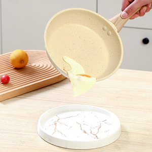 Ensemble de poêles en pierre Maifan beige avec manche en bois, antiadhésives, rondes, multi-tailles, universelles pour tous les types de cuisinières, ustensiles de cuisine pour la maison - Product Image 3