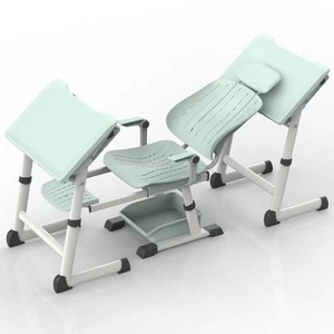 Bureau et chaise d'étudiant modernes en métal et plastique pour l'étude en classe de l'école primaire - Product Image 1