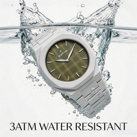 Montre à quartz avec cadran en biocéramique - Design géométrique sportif et tendance, étanche 3ATM, unisexe, verre cristal