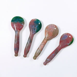 2025 Farbe gemischter Achat Halbe del stein Gesichts massage Meridian Schrott platte Fabrik verkauf - Product Image 4