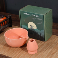 Newell fabriqué à la main personnalisé poudre de thé vert Matcha faisant bol poterie Chawan Matcha ensemble fouet et bol en céramique