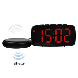 Directo de fábrica Sleepers Hard Bed Shaker Vibrating Desk & Table Clock Heavy Loud Deaf Hearing Alarm Clock con vibración