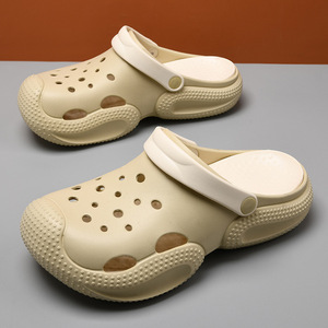 Guru <b>Clogs</b> EVA Outsole Thick Sole Breathable Summer Outdoor Beach Shoes Couple Soft Soled Slippers Home Wear - Product Image 1