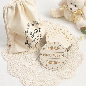 Bolsa <span class=keywords><strong>de</strong></span> Algodón Ecológica con Logotipo Personalizado, Bolsa <span class=keywords><strong>de</strong></span> Regalo para Guardar la <span class=keywords><strong>Tabla</strong></span> <span class=keywords><strong>de</strong></span> Medidas del Bebé - Product Image 5