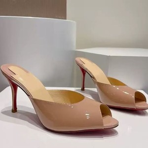 Nuove Scarpe Estive Peep-toe, <span class=keywords><strong>Sandali</strong></span> con Tacco a Spillo Monopezzo a Punta Tonda, <span class=keywords><strong>Sandali</strong></span> Slip-on in Pelle Verniciata - Product Image 4
