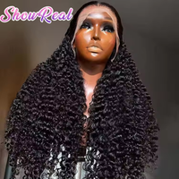 Prix de gros Perruques en cheveux naturels Lace Front, Ondulées profondes bouclées, avec dentelle frontale HD, sans colle, Cheveux bruts