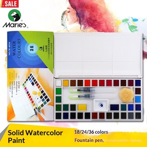 Ensemble de peinture à l'<span class=keywords><strong>aquarelle</strong></span> solide <span class=keywords><strong>Marie</strong></span> 18/24/36 couleurs Boîte transparente en gros Modèle W4018 Capacité - Product Image 3