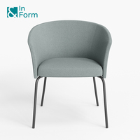 Fauteuil Design minimaliste tissu rembourré moule mousse acier pieds fauteuil café café salle à manger chaise