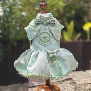 Élégante robe de princesse pour chien de style <span class=keywords><strong>chinois</strong></span> vert menthe, nouvelle collection - Product Image 3
