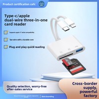 Lector de Tarjetas SDTF para Teléfono Android 17, Compatible con Varios Países, Tipo-C, Doble Línea, Tres en Uno, OTG USB2.0/Lightning, Modelo X 04