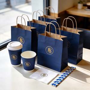 Custom Printed Luxury Kraft Paper <b>Bag</b> Biodegradable Paper <b>Bag</b> for Gift Packaging With Handle and Your Own Logo - Product Image 2