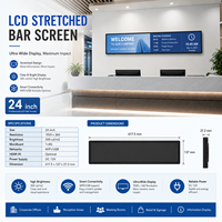 Pantalla LCD Ultra Ancha de 24 Pulgadas, Señalización Digital con WiFi, USB y RJ45 para Publicidad en Estantes de Supermercados