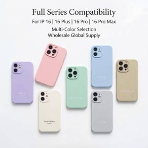Étui en silicone liquide soyeux pour <span class=keywords><strong>IP</strong></span> 16 Pro Max, charge magnétique sans fil, fin, antichoc, protection, vente en gros, multicolore - Product Image 1