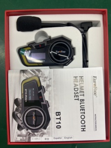 EuroFone BT10 Système de communication pour casque de moto, son stéréo Interphone moto bidirectionnel Auriculares De Intercomunicadores - Product Image 4