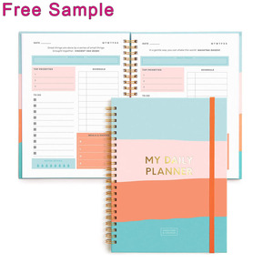 Planificador de anillo de alambre espiral de papel de impresión personalizado, diario de cubierta dura de oro rosa, diario semanal mensual, A5, <span class=keywords><strong>agenda</strong></span> <span class=keywords><strong>escolar</strong></span> - Product Image 1