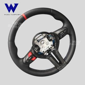 พวงมาลัยหนังคาร์บอนไฟเบอร์สไตล์รถแข่งที่กำหนดเองได้มีเครื่องหมายสีแดงเหมาะสำหรับ F30 BMW F10 G20 M2 M3 <span class=keywords><strong>M5</strong></span> X3รุ่นต่างๆ - Product Image 4