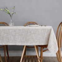 Nappe en lin naturel Texture slubby nappe rectangulaire douce résistante aux rides pour cuisine salle à manger buffet de table