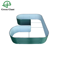 Huizhou – Kit de lit de jardin géant en forme de U, boîte de jardinière Standard modulaire en métal ondulé surélevé, 17 pouces de haut