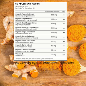 Hot bán 10 trong 1 NGHỆ CURCUMIN lỏng với gừng Vitamin C Ceylon quế giọt dành cho người lớn hỗ trợ doanh bổ sung - Product Image 2