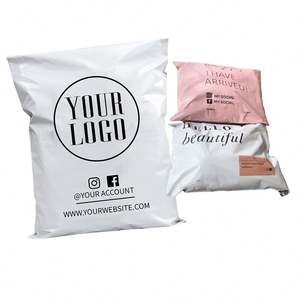 Sobres de Correo Ecológicos Biodegradables de Poli Blanco con Diseño de Logotipo Personalizado, Bolsas de Envío para Zapatos y Calcetines - Product Image 1