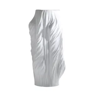 Modern Kesederhanaan Kreatif Jarron Putih Nordik Dekorasi Mode Tinggi Vas Bunga Abstrak Dalam Resin