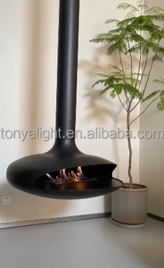 Chimenea <span class=keywords><strong>de</strong></span> <span class=keywords><strong>leña</strong></span> <span class=keywords><strong>de</strong></span> fuego Real <span class=keywords><strong>de</strong></span> 1000mm, calefacción electrónica <span class=keywords><strong>de</strong></span> Alcohol <span class=keywords><strong>para</strong></span> sala <span class=keywords><strong>de</strong></span> estar, platillo volador, diseño colgante - Product Image 3