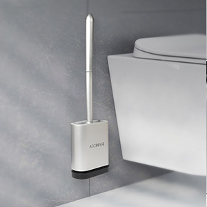 Support de séchage pour brosse WC en TPR avec poils flexibles pour salle de bain – Nettoyant WC en silicone – Brosse WC en silicone - Product Image 2