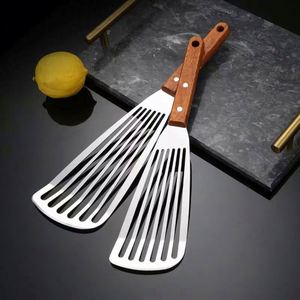 Espátula para carne de acero inoxidable multifunción, utensilio de cocina para repostería y tortitas, con orificio para drenar el aceite - Product Image 4