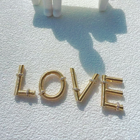 CH-LAP2209 Pendentif ovale tendance lettre A à Z, breloques alphabet plaqué or et argent, composant de bijoux DIY personnalisé, vente en gros