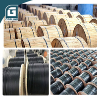 Gcabling Interior Exterior LSZH Internet fibra óptica Plana 1 2 4 Core Ftth Cable de caída de fibra óptica de un solo núcleo Precio 2km