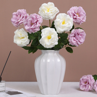 Vente en gros d'usine, rose chinoise à tige unique faite à la main, décoration de mariage à domicile, événements, Noël, fleurs artificielles, rose