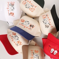 Gorra de 5 Paneles con Bordado de Fantasma, Nueva, Unisex, para Halloween, Viajes al Aire Libre, Estilo Casual para Fiestas
