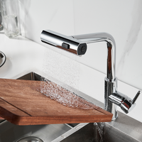 Robinet de cuisine chromé intelligent de luxe au design moderne à haute teneur en laiton Momali robinet de cuisine à tirette flexible commercial