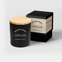 Bocaux à bougies en verre givré blancs personnalisés avec logo, contenants de luxe de 8 oz, 10 oz, 14 oz, avec couvercle et emballage en boîte