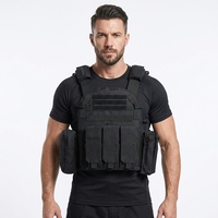 Gilet tactique anti-coupure en nylon à libération rapide, noir, léger, réglable, pour entraînement extérieur, personnalisé, CE ISO, taille unique