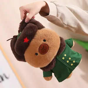 Produk baru boneka mainan hewan indah Capybara dengan seragam boneka mewah