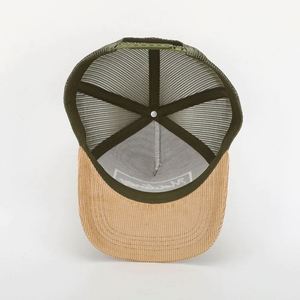 OEM Custom High Quality 5 Panel Adult Men Women Embroidery Hook Loop <b>Patch</b> Logo Mesh Snap <b>Back</b> Cap Gorras Corduroy Trucker Hat - Product Image 6