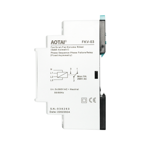 Relé de Secuencia de <span class=keywords><strong>Fase</strong></span> y Protección de <span class=keywords><strong>Fase</strong></span> Fallecida en Miniatura de Alta Potencia FKV-03 AOTAI con Interruptor Automático, 3*380V CA, <span class=keywords><strong>Neutro</strong></span>, 5A Nominal, 50/60Hz, Pantalla LED - Product Image 3