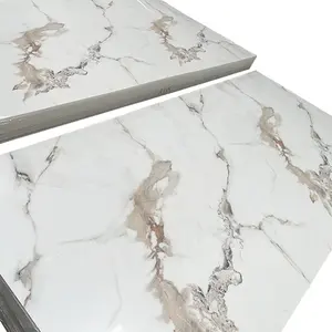 Iç dekoratif 1220*2800mm 3mm duvar dekorasyon için yüksek parlak PVC UV mermer kurulu