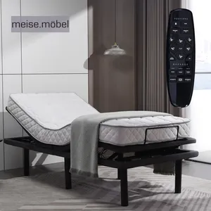 Meisenobel Moldura de cama ajustável com massagem Controle de voz split king armação cama ajustável king size bases de cama ajustáveis